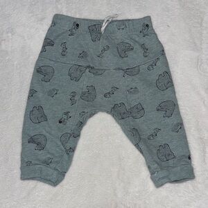 (3 for $10) Rabbit+Bear Cozy blue Joggers with Fun Bear Print 🐻